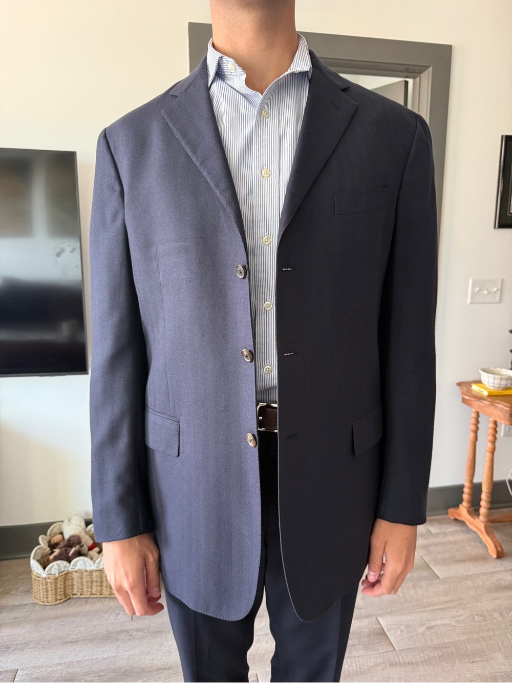 Ralph Lauren Purple Label Navy Cashmere Jacket 44L